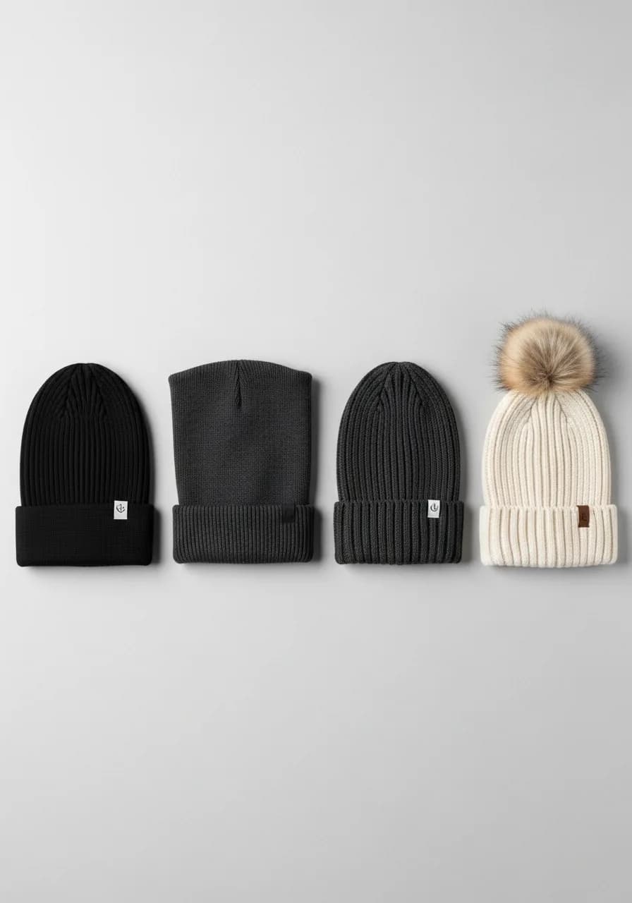 Bonnet brodé personnalisé : quatre formes, cuffed, docker, slouchy et pompon