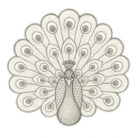 Logo brodé personnalisé, étape 1 : croquis du paon