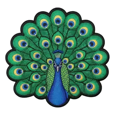 Logo brodé personnalisé, étape 3 : paon brodé finalisé