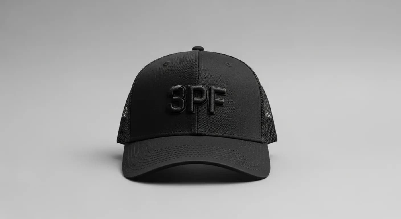 Logo brodé en relief 3D sur une casquette noire