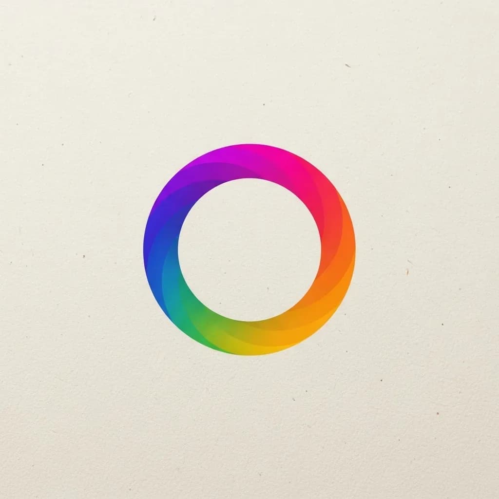 Logo pour broderie : anneau en dégradé violet, magenta et orange, à adapter