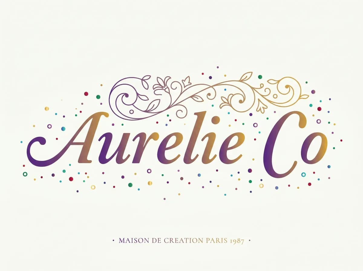Logo pour broderie : logo Aurelie Co complexe, dégradés et détails fins