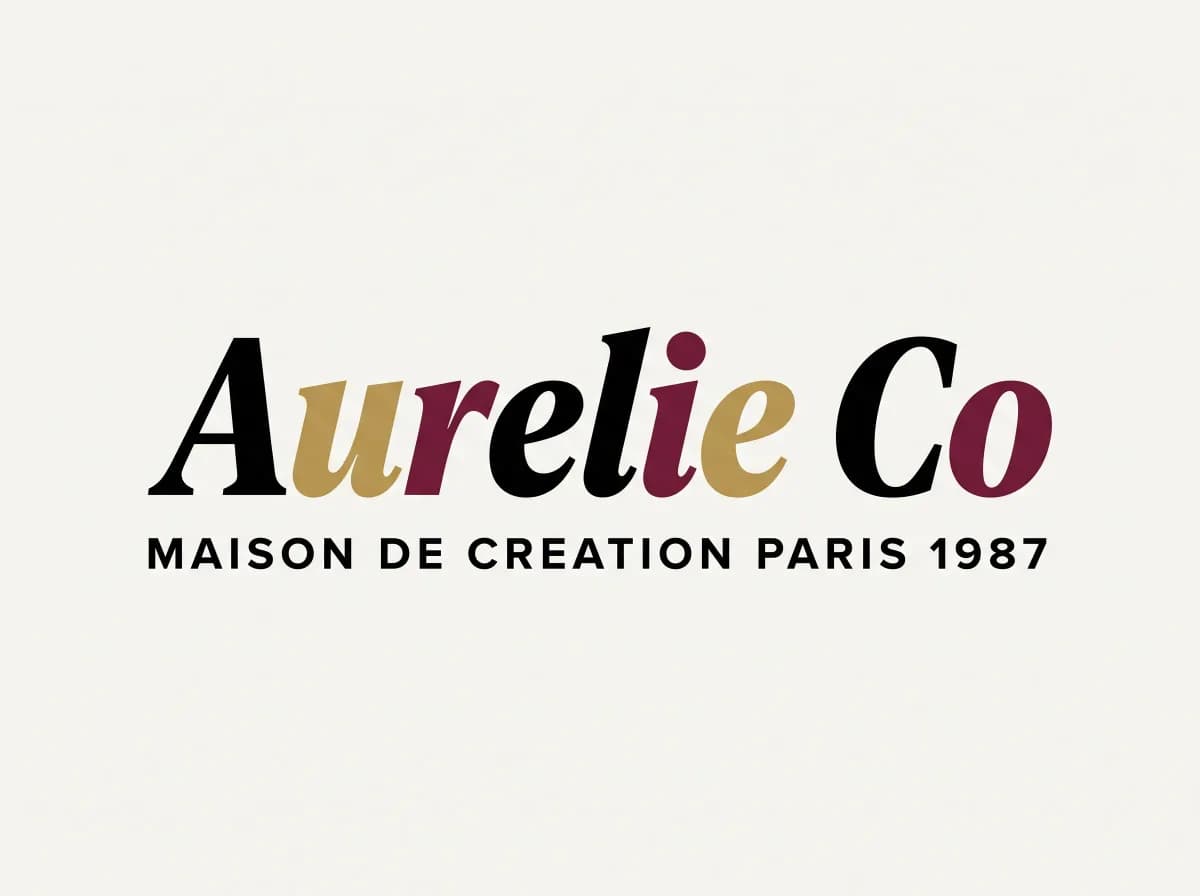 Logo pour broderie : le même logo simplifié en trois teintes, brodable
