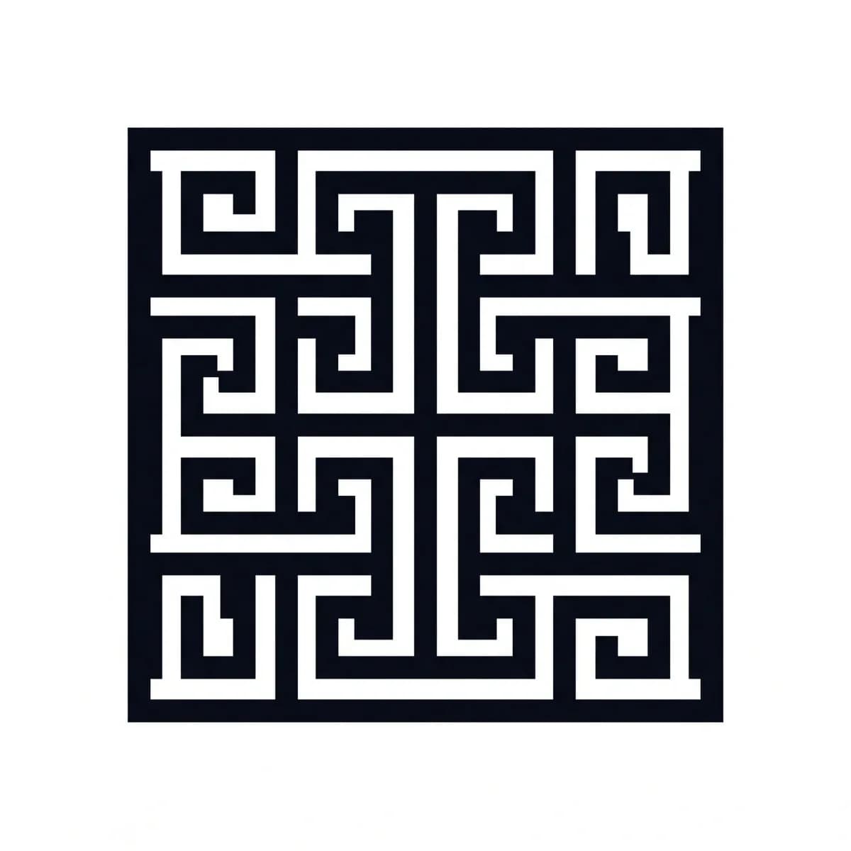 Logo pour broderie : motif géométrique noir plein, brodable