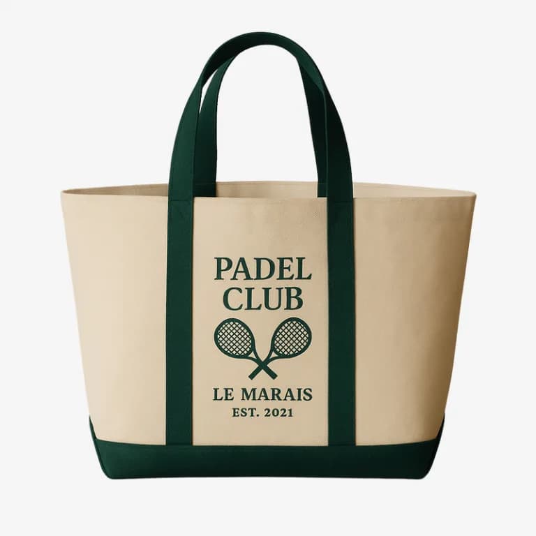 Broderie et impression personnalisées : tote bag imprimé Padel Club Le Marais