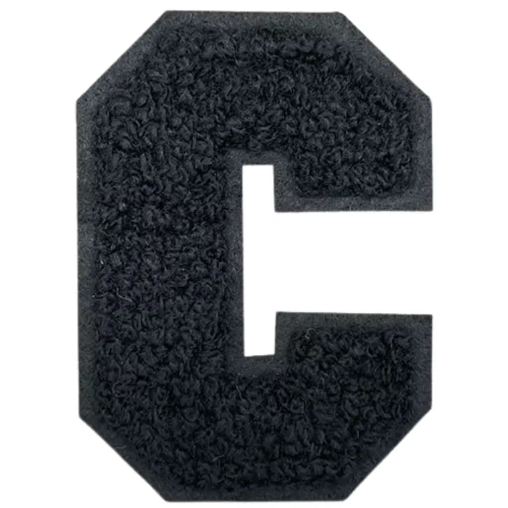 Écusson brodé personnalisé en broderie chenille : lettre C