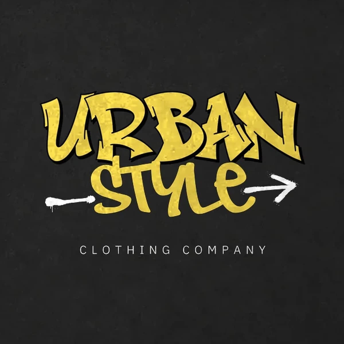 Broderie et impression personnalisées : logo Urban Style sérigraphié en jaune sur coton noir